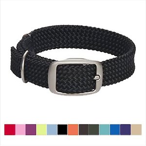 Mendota Products Double Braid Dog Collar, Black, 24-in neck, 1-in wide