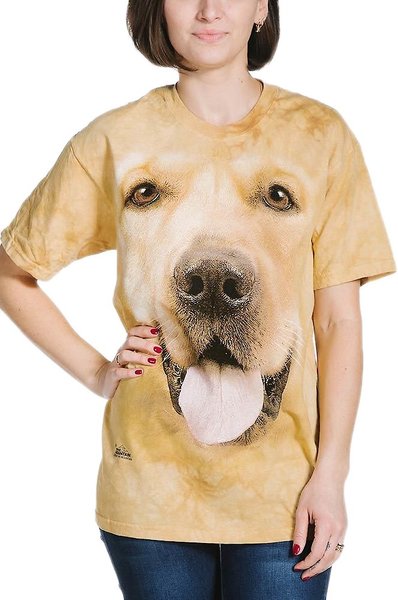 The Mountain Big Face Golden Unisex Adult Short Sleeve T-Shirt, Yellow, X-Large slide 1 of 4