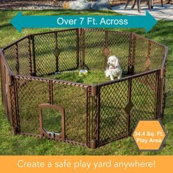 MyPet 8-Panel Petyard Passage Plastic Dog Pen, Brown slide 2 of 9