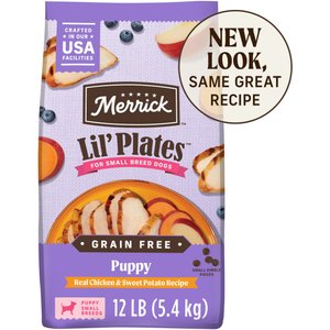 MERRICK Lil Plates Grain Free Small Breed Dry Dog Food Puppy Real Chicken Sweet Potato Recipe 12 lb bag Chewy