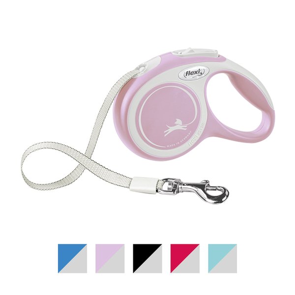 Flexi Comfort Nylon Tape Retractable Dog Leash, Pink, X-Small: 10-ft long slide 1 of 5