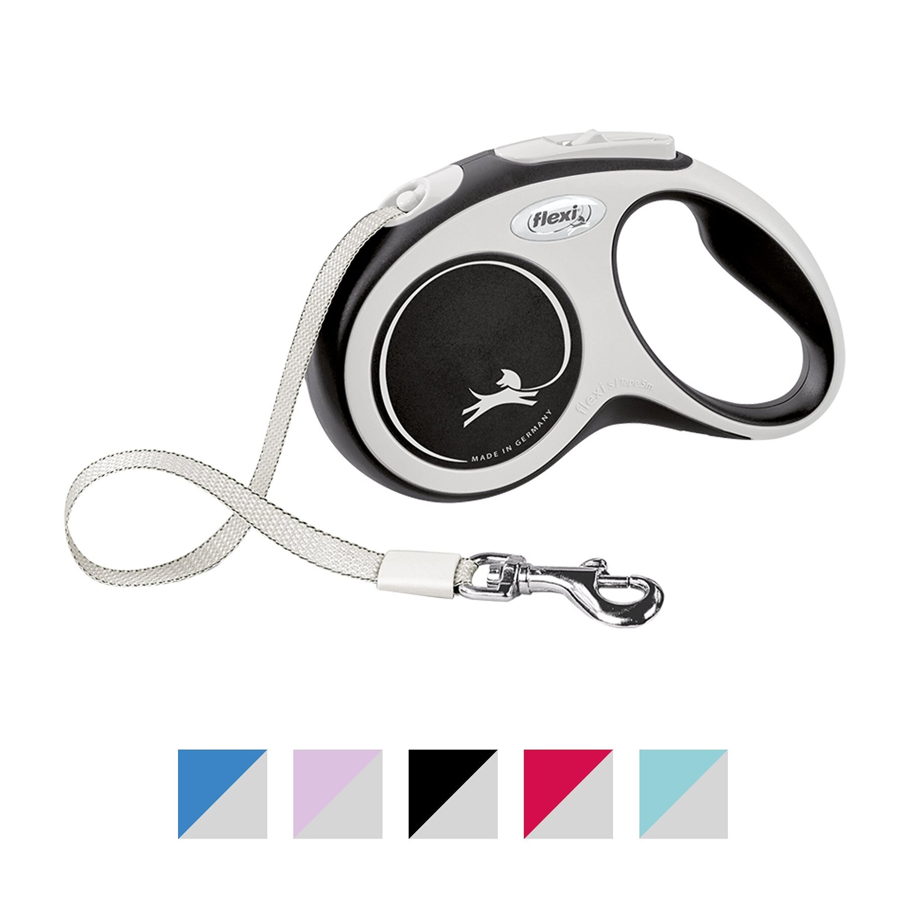 Flexi Freedom Soft Grip Retractable Cord & Tape Dog Leash, Grey