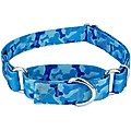 Country Brook Design Bone Camo Polyester Martingale Dog Collar, Blue, X-Large: 23 to 31-in neck, 1-in wide
