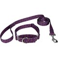 Country Brook Design Paisley Polyester Martingale Dog Collar & Leash, Purple, Medium: 15 to 21-in neck, 1-in wide