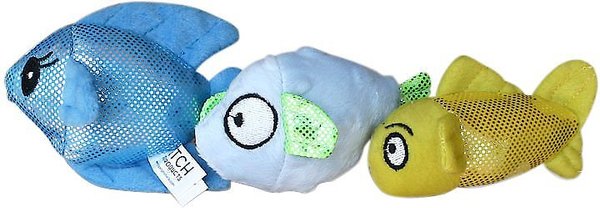 Fetch Pet Products Ocean Buddies Fish Squeaky Plush Dog Toys, 3-Pack slide 1 of 9