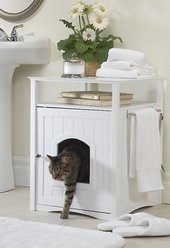 Merry Products Washroom Night Stand Multifunctional Litter Pan Cover, White