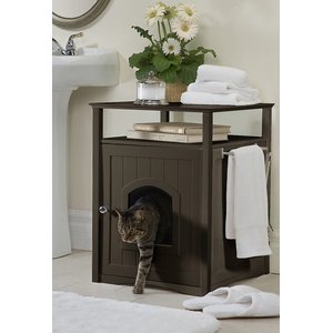 Merry Products Washroom Night Stand Multifunctional Litter Pan Cover, Espresso
