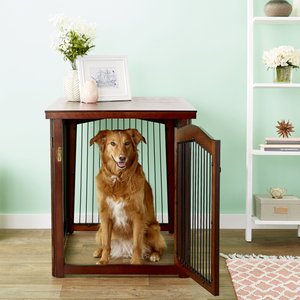 MERRY PRODUCTS Double Door Furniture Style Dog Crate, Mahogany, 42 inch 