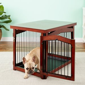 Merry Products 2-in-1 Configurable Single Door Furniture Style Dog Crate & Gate, 32 inch