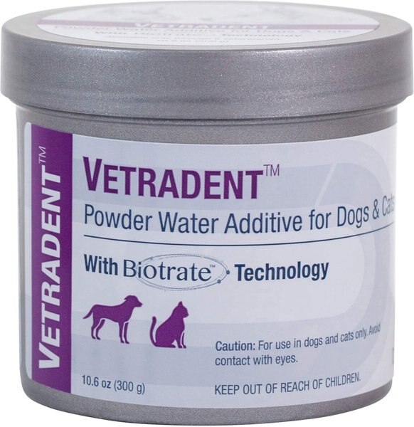 VETRADENT Dog & Cat Powder Dental Water Additive, 10.6oz jar