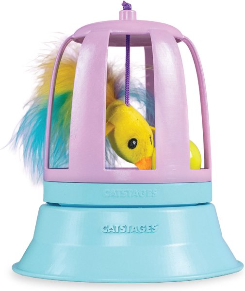 CATSTAGES 2-in-1 Chirping Bird & Track Topper with Inner Ball Cat Toy ...