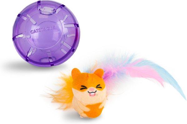 Catstages Hamster Ball Treat Dispensing Cat Toy, Purple - Chewy.com