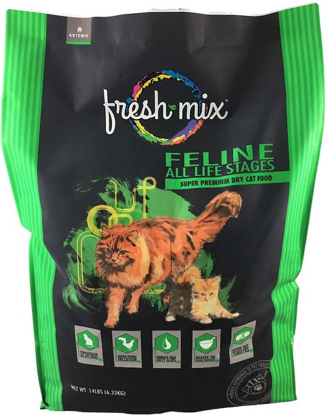 Artemis Fresh Mix All Life Stages Feline Formula Dry Cat Food, 14-lb bag slide 1 of 4
