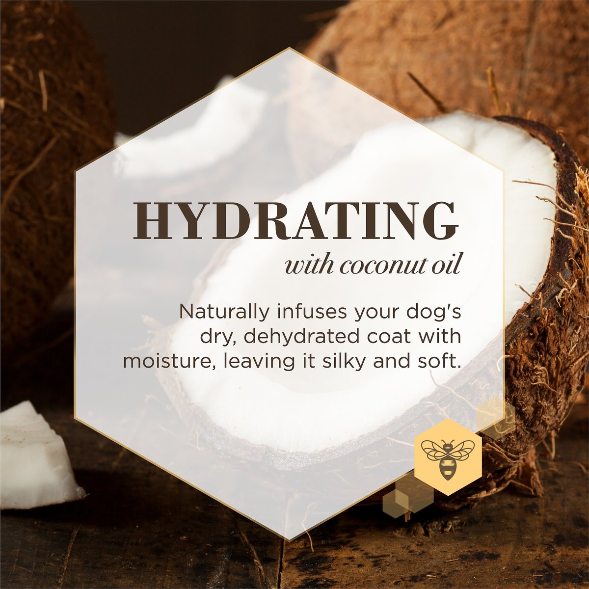 BURT'S BEES Care Plus+ Hydrating Coconut Oil Dog Shampoo, 16oz bottle