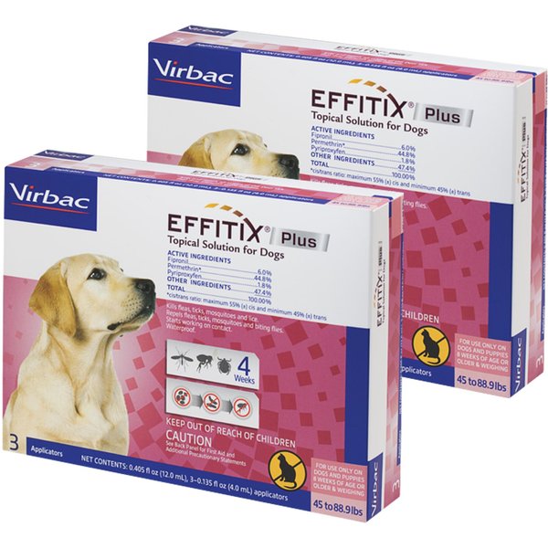 Virbac EFFIPRO Flea & Tick Spot Treatment for Dogs, 45-88.9 lbs