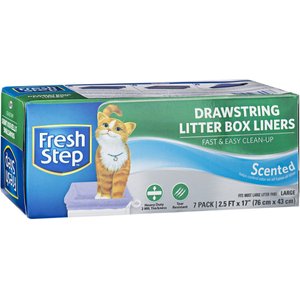 Fresh Step Drawstring Scented Litter Box Liner, 7 count, Large