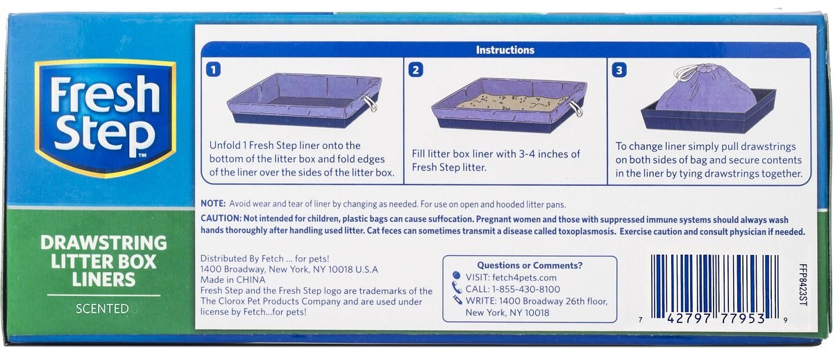 FRESH STEP PRODUCTS Drawstring Scented Litter Box Liner, 7 count, Large