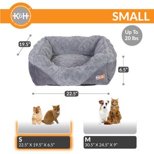 K&H Pet Products Thermo-Pet Lounge Sleeper Heated Bolster Dog & Cat Bed, Gray, Small