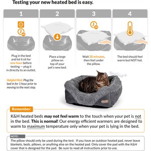 K&H Pet Products Thermo-Pet Lounge Sleeper Heated Bolster Dog & Cat Bed, Gray, Small