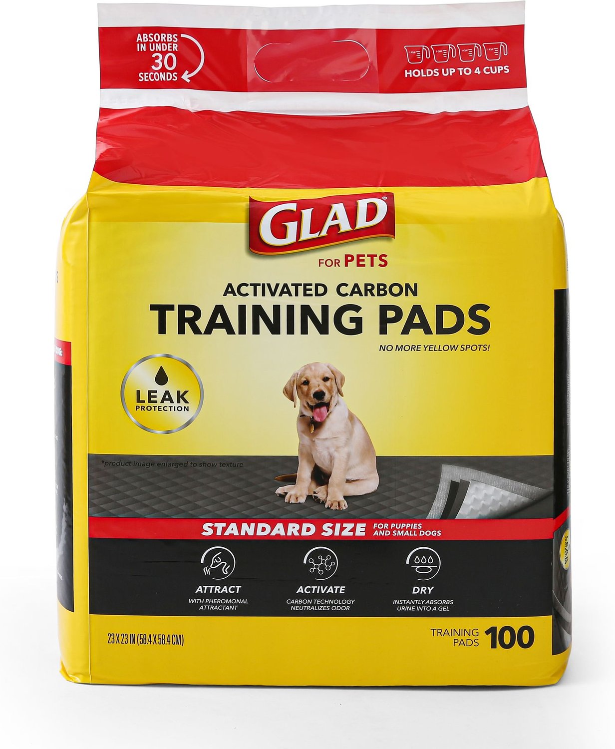 Glad For Pets Activated Carbon Dog Training Pads, 23" x 23"