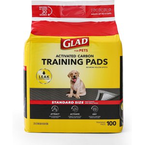 Glad For Pets Activated Carbon Dog Training Pads, 23" x 23", 100 count