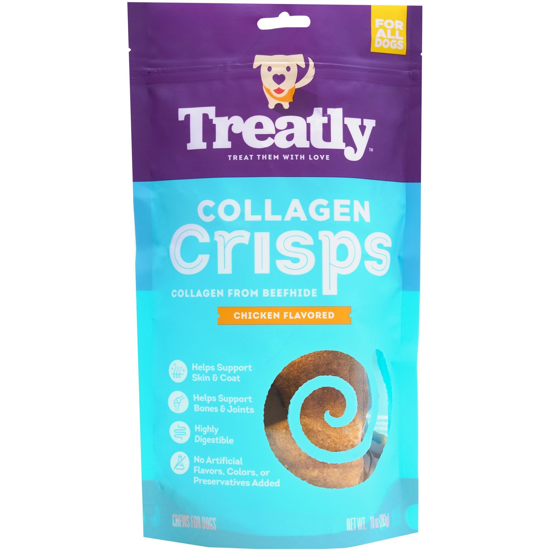 Treatly Chicken Flavor Assorted Collagen Crisps, 10-oz bag