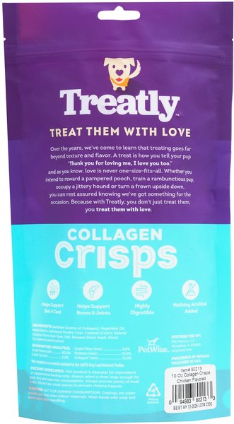 Treatly Chicken Flavor Assorted Collagen Crisps, 10-oz bag