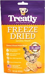 Treatly Chicken & Sweet Potato with Collagen Freeze-Dried Dog Treats, 3-oz cube