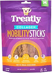 Treatly Collagen Smart Sitcks Chicken & Sweet Potato Flavor Dog Chews, 9-oz bag