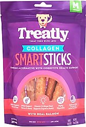 Treatly Collagen Smart Sitcks Salmon Flavor Dog Chews, 9-oz bag