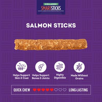 Show full view: Treatly Collagen Smart Sitcks Salmon Flavor Dog Chews, 9-oz bag slide 5 of 10