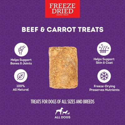 Show full view: Treatly Beef & Carrot with Collagen Freeze-Dried Dog Treats, 3-oz cube slide 5 of 10