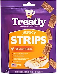 Treatly Chicken Flavor Jerky Strips Dog Treats, 5-oz bag