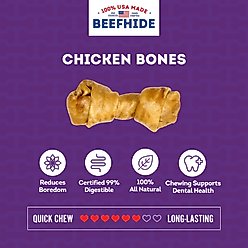 Treatly USA Beefhide Bones 5 to 6-in Chicken Flavor Dog Chews, 7 count slide 2 of 9