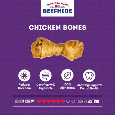 Show full view: Treatly USA Beefhide Bones 5 to 6-in Chicken Flavor Dog Chews, 7 count slide 5 of 10