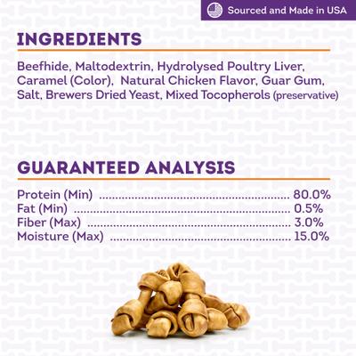 Show full view: Treatly USA Beefhide Bones 5 to 6-in Chicken Flavor Dog Chews, 7 count slide 6 of 10