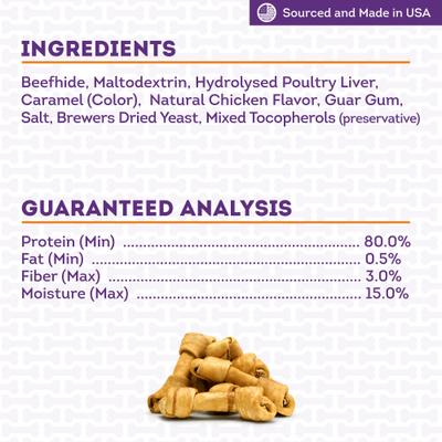 Show full view: Treatly USA Beefhide Bones 7 to 8-in Chicken Flavor Dog Chews, 7 count slide 6 of 10