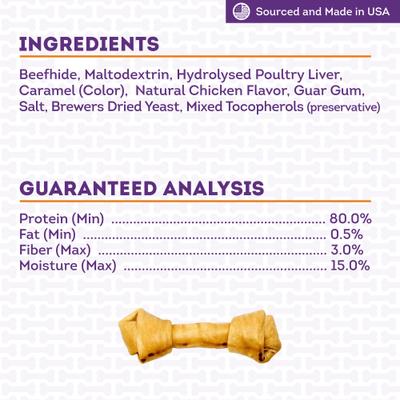 Show full view: Treatly USA Beefhide Bones 9 to 10-in Chicken Flavor Dog Chews slide 6 of 10