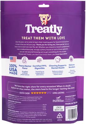 Show full view: Treatly USA Beefhide Chip Rolls 5 to 6-in Peanut Butter Flavor Dog Chews, 20 count slide 3 of 10