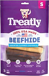 Treatly USA Beefhide Chip Rolls 5 to 6-in Chicken & Beef Flavor Dog Chews, 20 count
