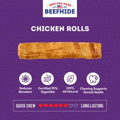 Show full view: Treatly USA Beefhide Chip Rolls 5 to 6-in Chicken Flavor Dog Chews, 22 count slide 5 of 10