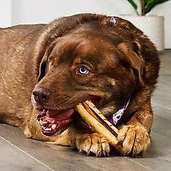 Treatly USA Beefhide Rolls 8 to 9in Peanut Butter Flavor Dog Chews, 10 count slide 2 of 9