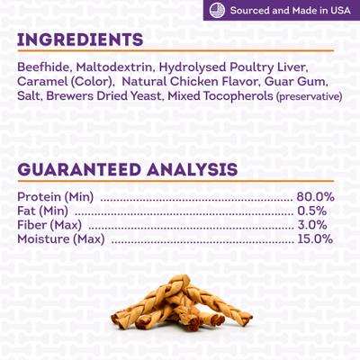 Show full view: Treatly USA Beefhide Braids 7 to 8-in Chicken Flavor Dog Chews, 6 count slide 6 of 10