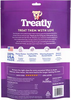 Show full view: Treatly USA Beefhide Braids 7 to 8-in Peanut Butter Flavor Dog Chews, 6 count slide 3 of 10