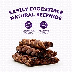 Treatly USA Beefhide Braids 7 to 8-in Peanut Butter Flavor Dog Chews, 6 count slide 2 of 9