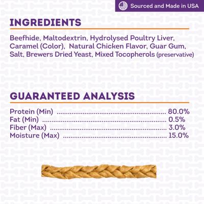 Show full view: Treatly USA Beefhide Braids 12 to 13-in Chicken Flavor Dog Chews, 2 count slide 6 of 10