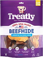 Treatly USA Beefhide Chips Chicken & Beef Flavor Dog Chews, 12-oz bag