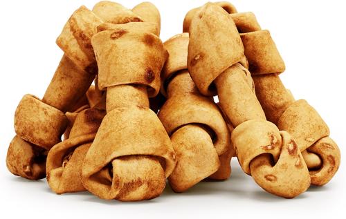 Show full view: Treatly American Sourced Beefhide Bones 4 to 5-in Chicken Flavor Dog Chews, 10 count slide 9 of 10