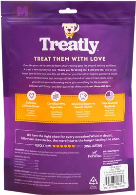 Show full view: Treatly American Sourced Beefhide Bones 6 to 7-in Chicken Flavor Dog Chews, 3 count slide 3 of 10