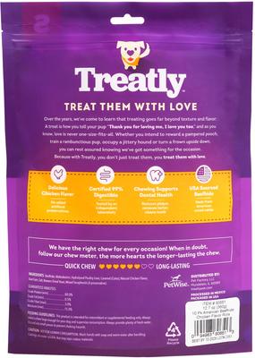 Show full view: Treatly American Sourced Beefhide Rolls 4 to 5-in Chicken Flavor Dog Chews, 10 count slide 3 of 10